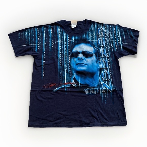 Nascar Other - NASCAR Shirt Mens XL Jeff Gordon AOP Matrix Blue Vintage Y2K Chase Authentics